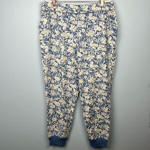Garnet Hill XL blue floral jogger casual floral pants